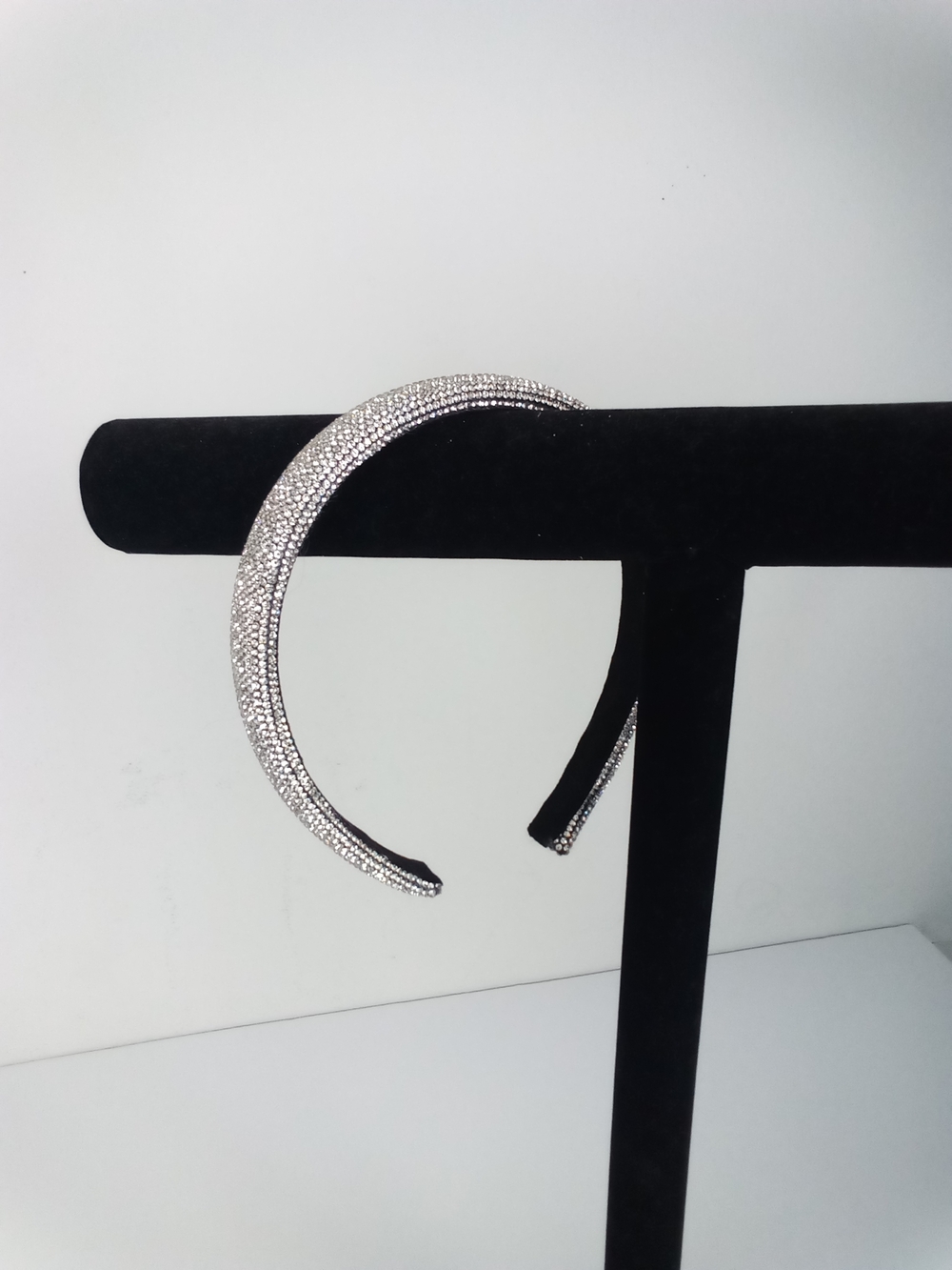 Rhinestone Embellished Silver Padded Headband NWOT